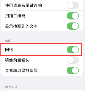 广东苹果手机维修网点分享iPhone如何开启九宫格构图功能