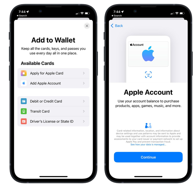 广东苹果手机维修分享iOS 15.5钱包App如何添加 Apple 账户 