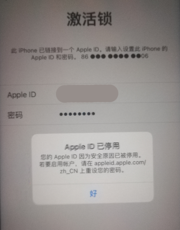 广东苹果手机维修分享iPhone 12 出现提示“Apple ID 已停用”怎么办 